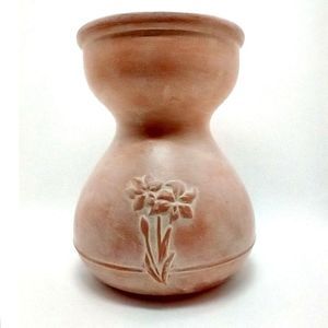 Handmade  8 in. Waxed Terra Cotta Vase - Signed